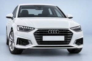 Front eines weißen Audi A4 B9 Facelift, Typ 8W