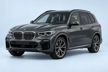 Grauer BMW X5 G05 in schräger Frontansicht