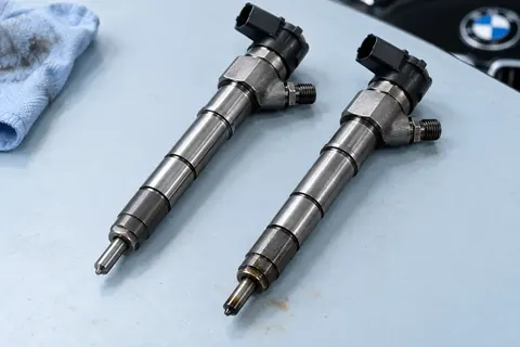 Zwei Diesel-Injektoren als Illustration zu Startproblemen und unrundem Motorlauf