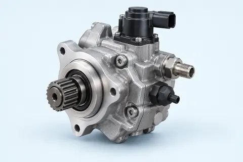 Schematische Diesel-Hochdruckpumpe mit Gehäuse, Antrieb und Regelventil