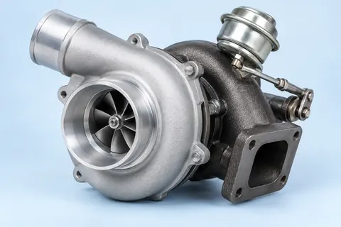 Turbolader mit Verdichterrad und Wastegate-Gestänge